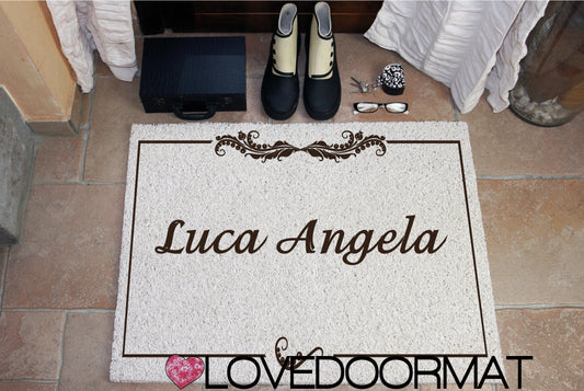 Zerbino Personalizzato – Adorabile, Tuo Testo – LOVEDOORMAT in Pvc, Fondo in Gomma