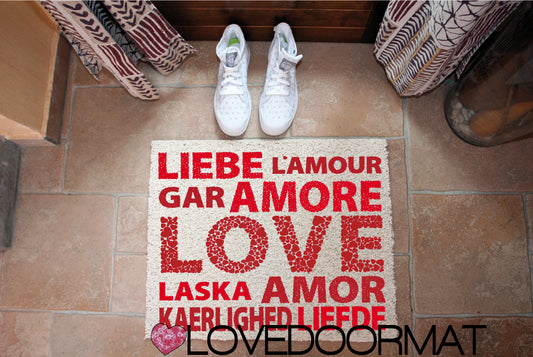 Zerbino Personalizzabile – Mondo D'Amore – LOVEDOORMAT in Pvc, Fondo in Gomma, 100% Impermeabile