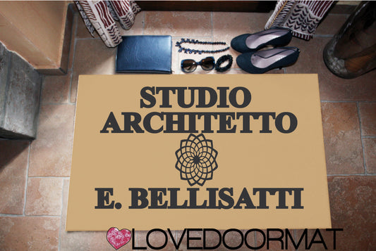 Zerbino Personalizzato – Studio Architetto – LOVEDOORMAT in Feltro, Fondo in Gomma, 100% asciugapassi