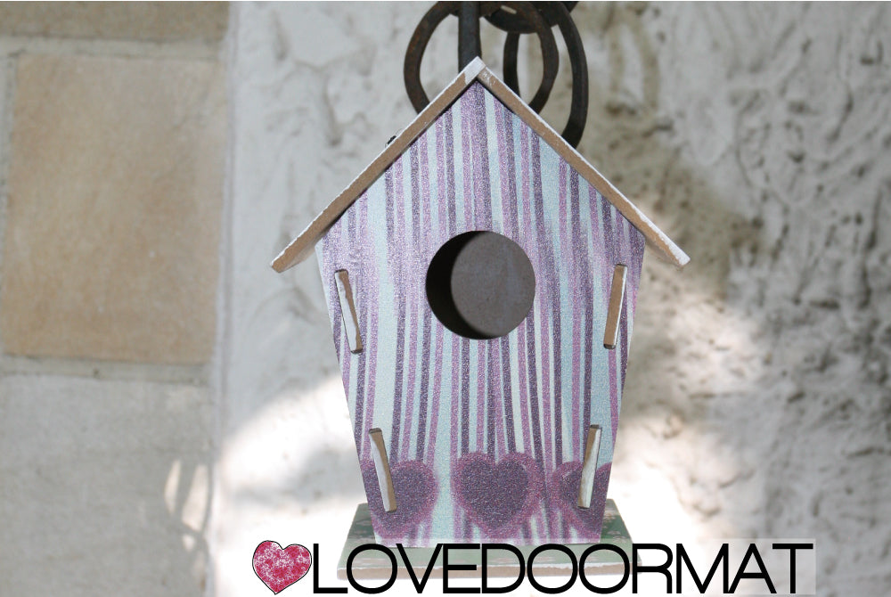 Casetta Uccelli Personalizzabile – Casa Montagna – LOVEDOORMAT in Legno cm 17,5x12x3,4
