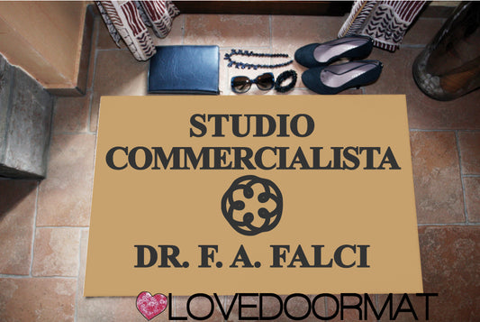 Zerbino Personalizzato – Studio Commercialista – LOVEDOORMAT in Feltro, Fondo in Gomma, 100% asciugapassi