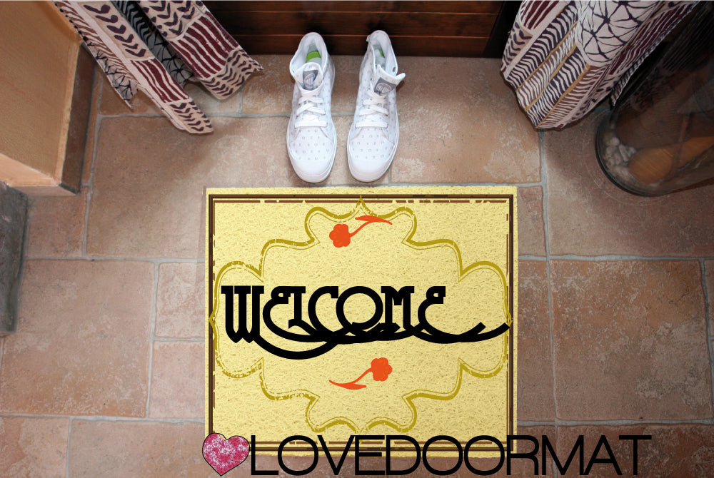 Zerbino Personalizzabile – Cornice Liberty – LOVEDOORMAT in Pvc, Fondo in Gomma, 100% Impermeabile