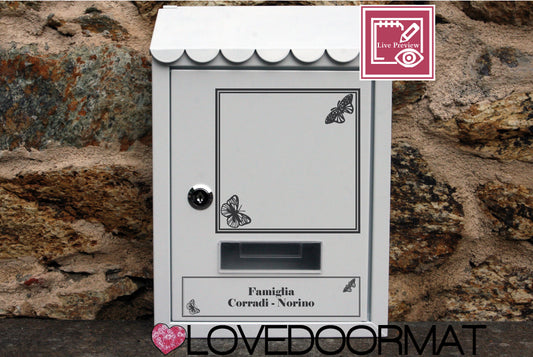 Cassetta Posta Personalizzata – Farfalle – LOVEDOORMAT In Acciaio Dipinto cm 30x21x7