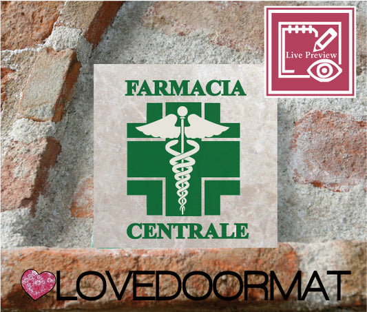 Formella Personalizzata – Farmacia – LOVEDOORMAT in Marmo 100% Naturale