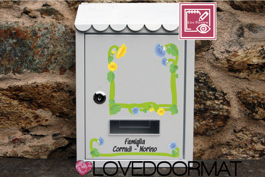 Cassetta Posta Personalizzata – Floreale – LOVEDOORMAT In Acciaio Dipinto cm 30x21x7
