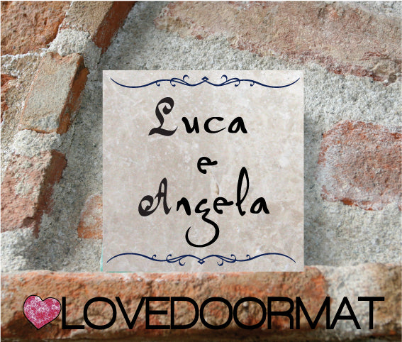 Formella Personalizzata – Graphìa – LOVEDOORMAT in Marmo 100% Naturale