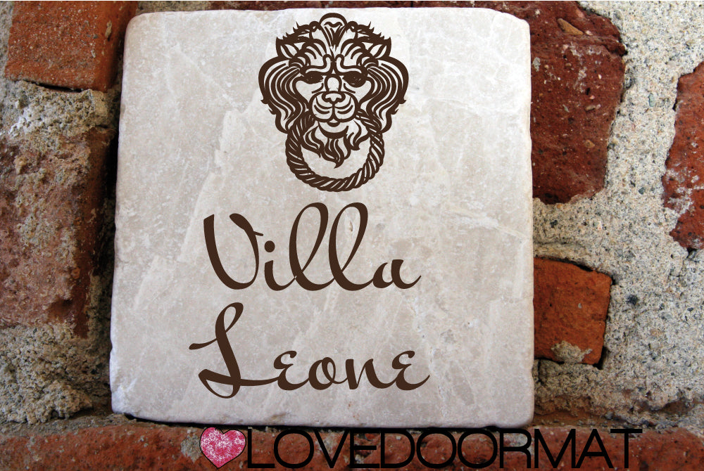 Formella Personalizzata – Leone – LOVEDOORMAT in Marmo 100% Naturale