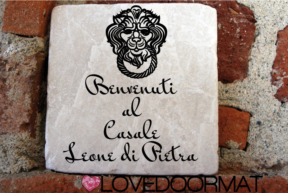 Formella Personalizzata – Leone – LOVEDOORMAT in Marmo 100% Naturale