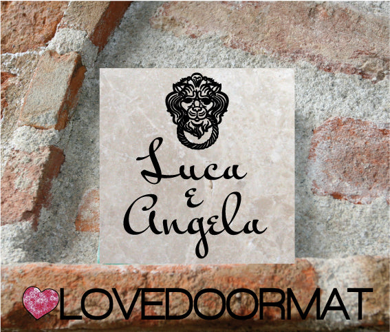 Formella Personalizzata – Leone – LOVEDOORMAT in Marmo 100% Naturale