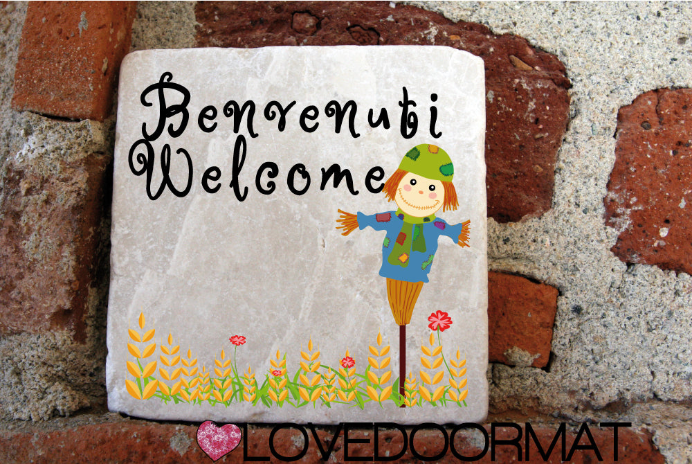 Formella Personalizzata – Spaventapasseri – LOVEDOORMAT in Marmo 100% Naturale