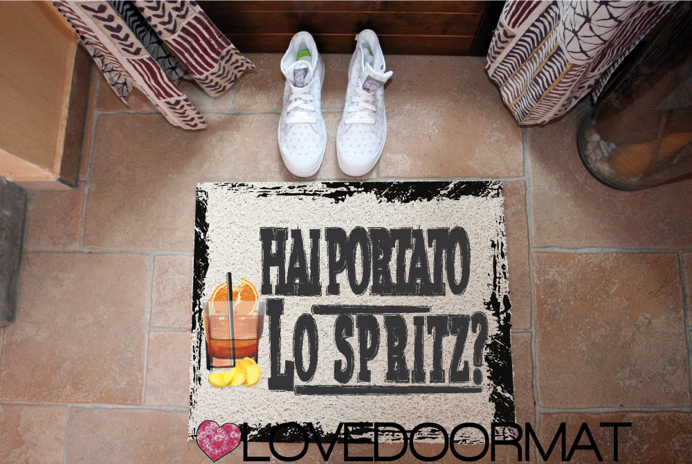 Zerbino Personalizzabile – Hai Portato lo Spritz? – LOVEDOORMAT in Pvc, Fondo in Gomma