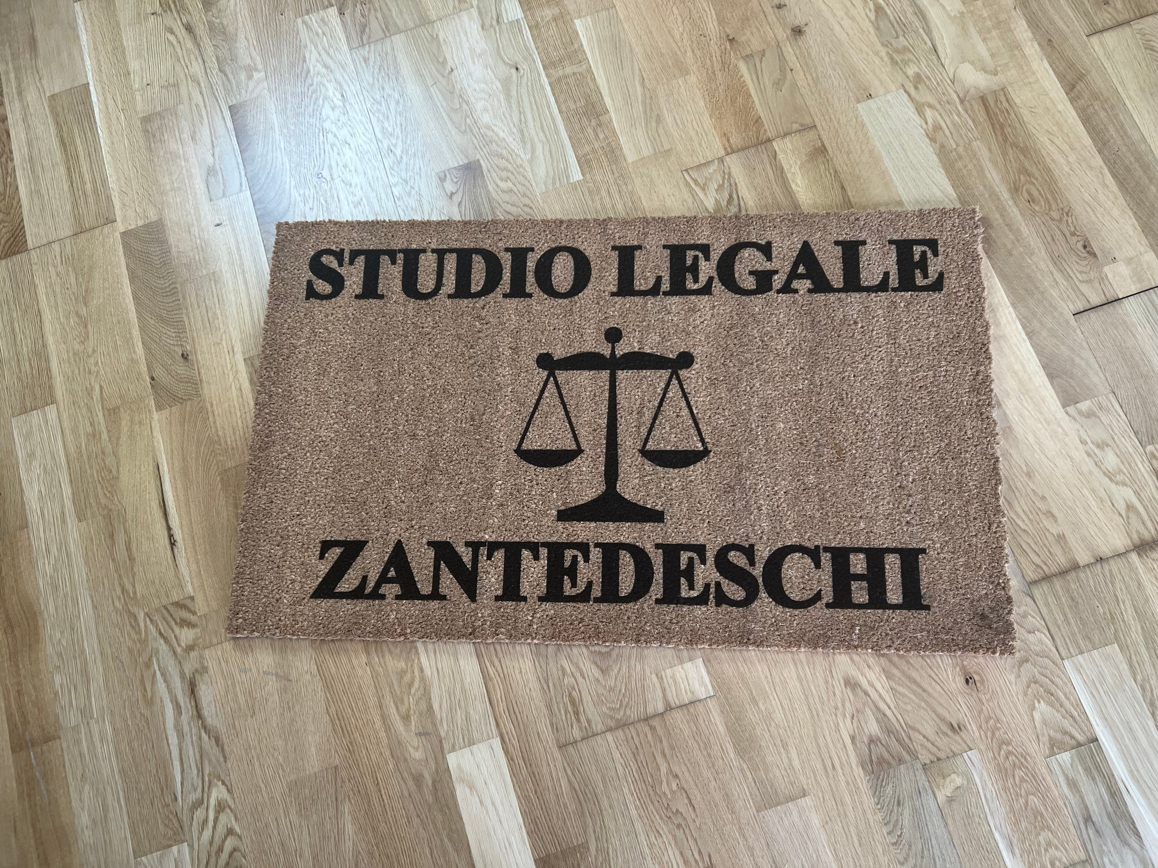 Zerbino personalizzato - Studio Legale - in cocco naturale