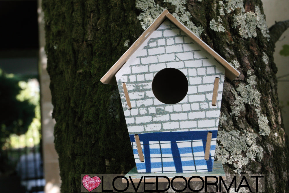 Casetta Uccelli Personalizzabile – Casa Lago – LOVEDOORMAT in Legno cm 17,5x12x3,4