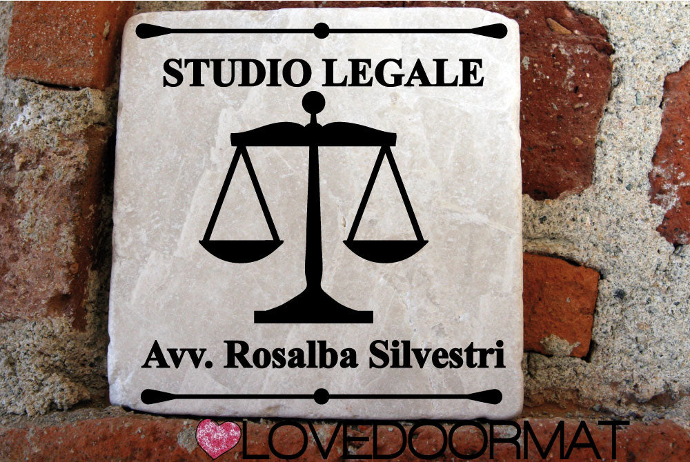 Formella Personalizzata – Studio Legale – LOVEDOORMAT in Marmo 100% Naturale