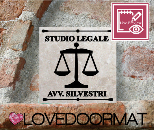 Formella Personalizzata – Studio Legale – LOVEDOORMAT in Marmo 100% Naturale