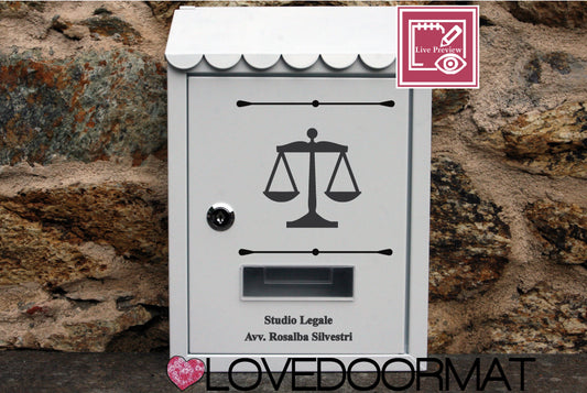 Cassetta Posta Personalizzata – Studio Legale – LOVEDOORMAT In Acciaio Dipinto cm 30x21x7