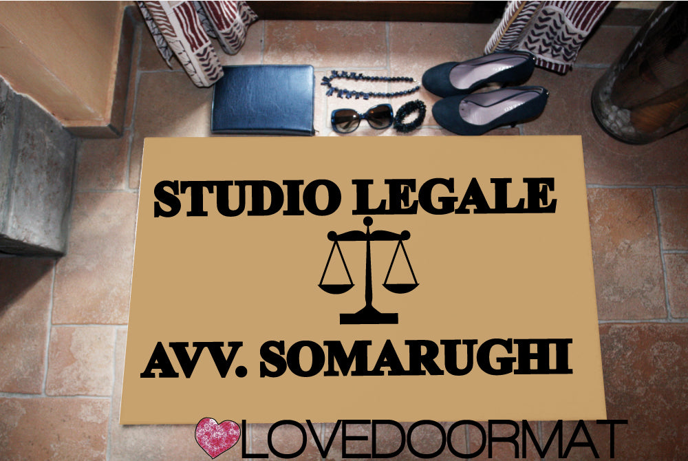 Zerbino Personalizzato – Studio Legale – LOVEDOORMAT in Feltro, Fondo in Gomma, 100% asciugapassi