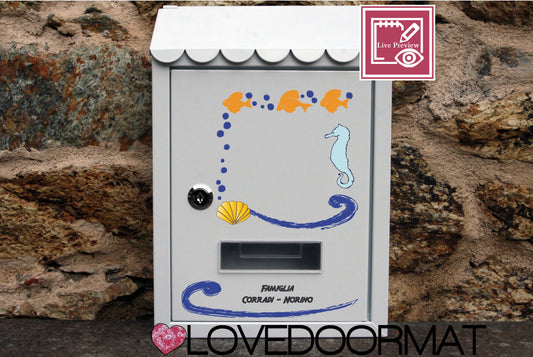 Cassetta Posta Personalizzata – Marina – LOVEDOORMAT In Acciaio Dipinto cm 30x21x7