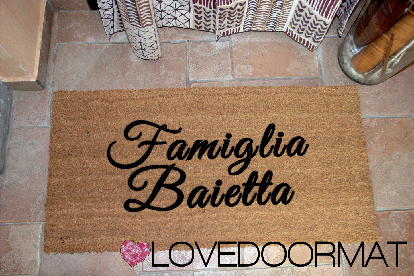 Zerbino Personalizzato – Noi Due, Tuo Testo – LOVEDOORMAT in Cocco, Fondo in Gomma 100% BIO