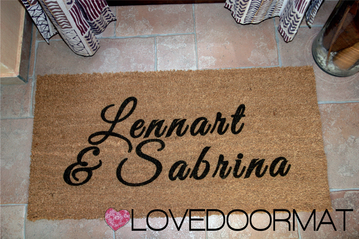 Zerbino Personalizzato – Noi Due, Tuo Testo – LOVEDOORMAT in Cocco, Fondo in Gomma 100% BIO