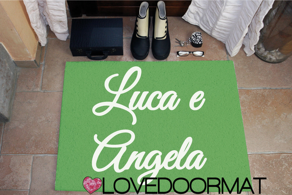 Zerbino Personalizzato – Noi Due, Tuo Testo – LOVEDOORMAT in Pvc, Fondo in Gomma