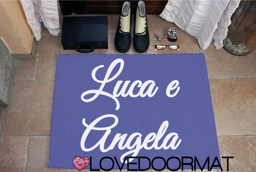 Zerbino Personalizzato – Noi Due, Tuo Testo – LOVEDOORMAT in Pvc, Fondo in Gomma