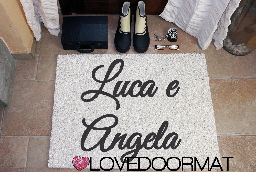 Zerbino Personalizzato – Noi Due, Tuo Testo – LOVEDOORMAT in Pvc, Fondo in Gomma