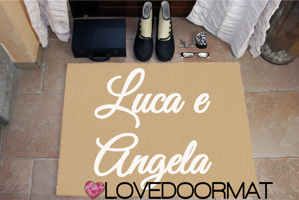 Zerbino Personalizzato – Noi Due, Tuo Testo – LOVEDOORMAT in Pvc, Fondo in Gomma