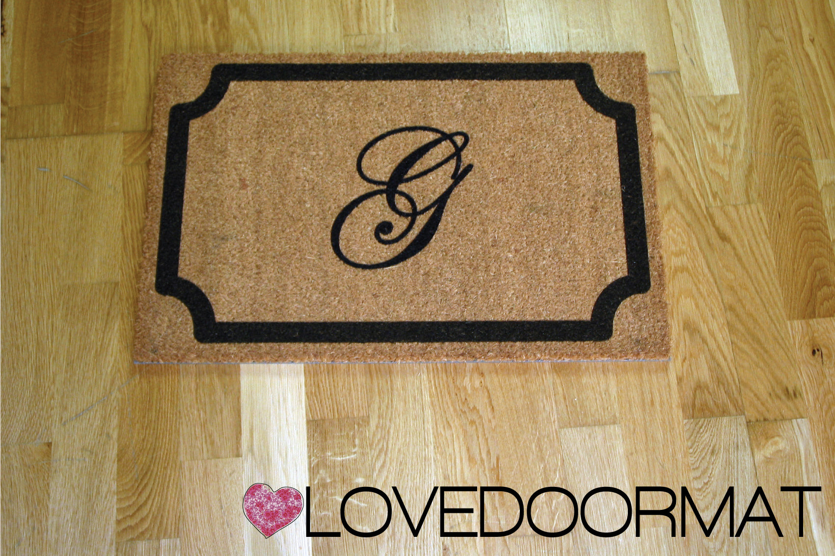 Zerbino Personalizzato – Cornice Class, Tuo Testo – LOVEDOORMAT in Cocco, Fondo in Gomma 100% BIO