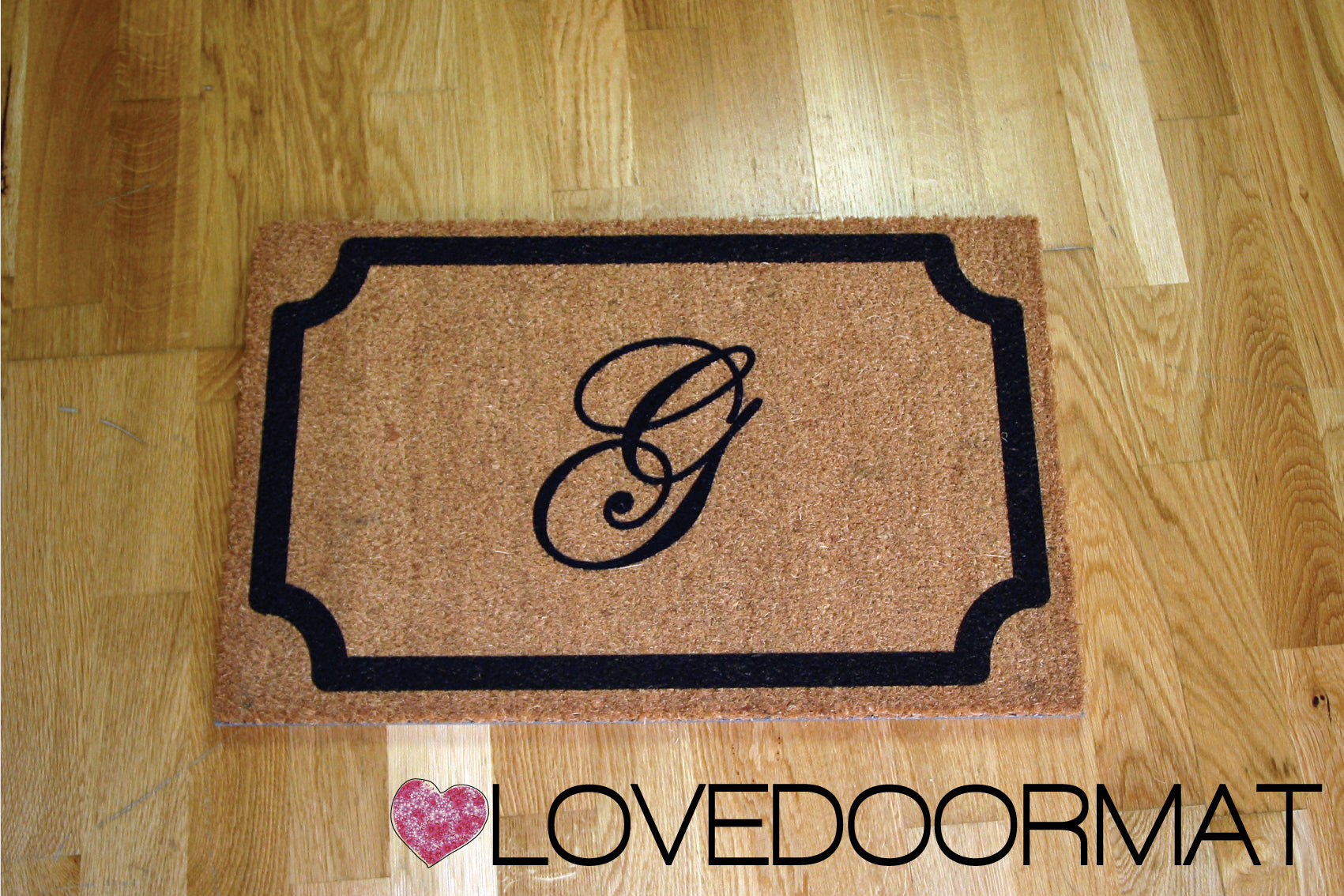 Zerbino Personalizzato – Cornice Class, Tuo Testo – LOVEDOORMAT in Cocco, Fondo in Gomma 100% BIO