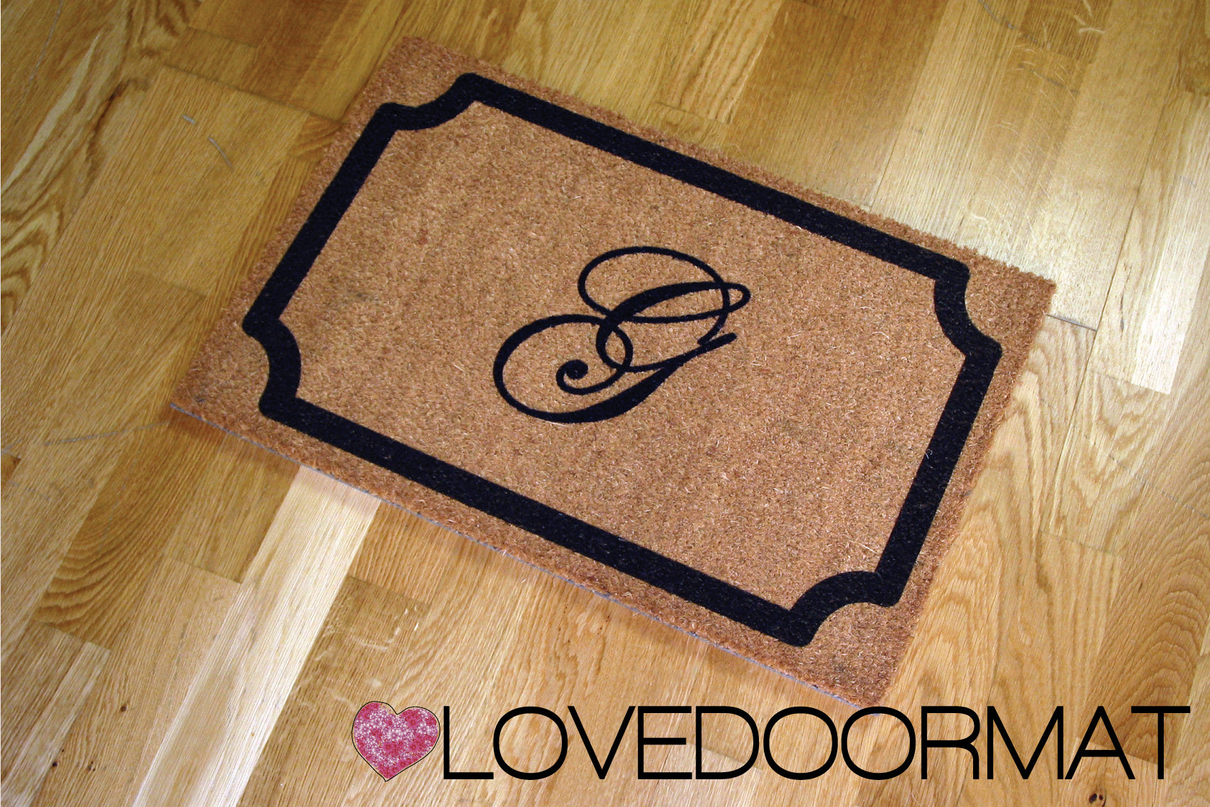 Zerbino Personalizzato – Cornice Class, Tuo Testo – LOVEDOORMAT in Cocco, Fondo in Gomma 100% BIO