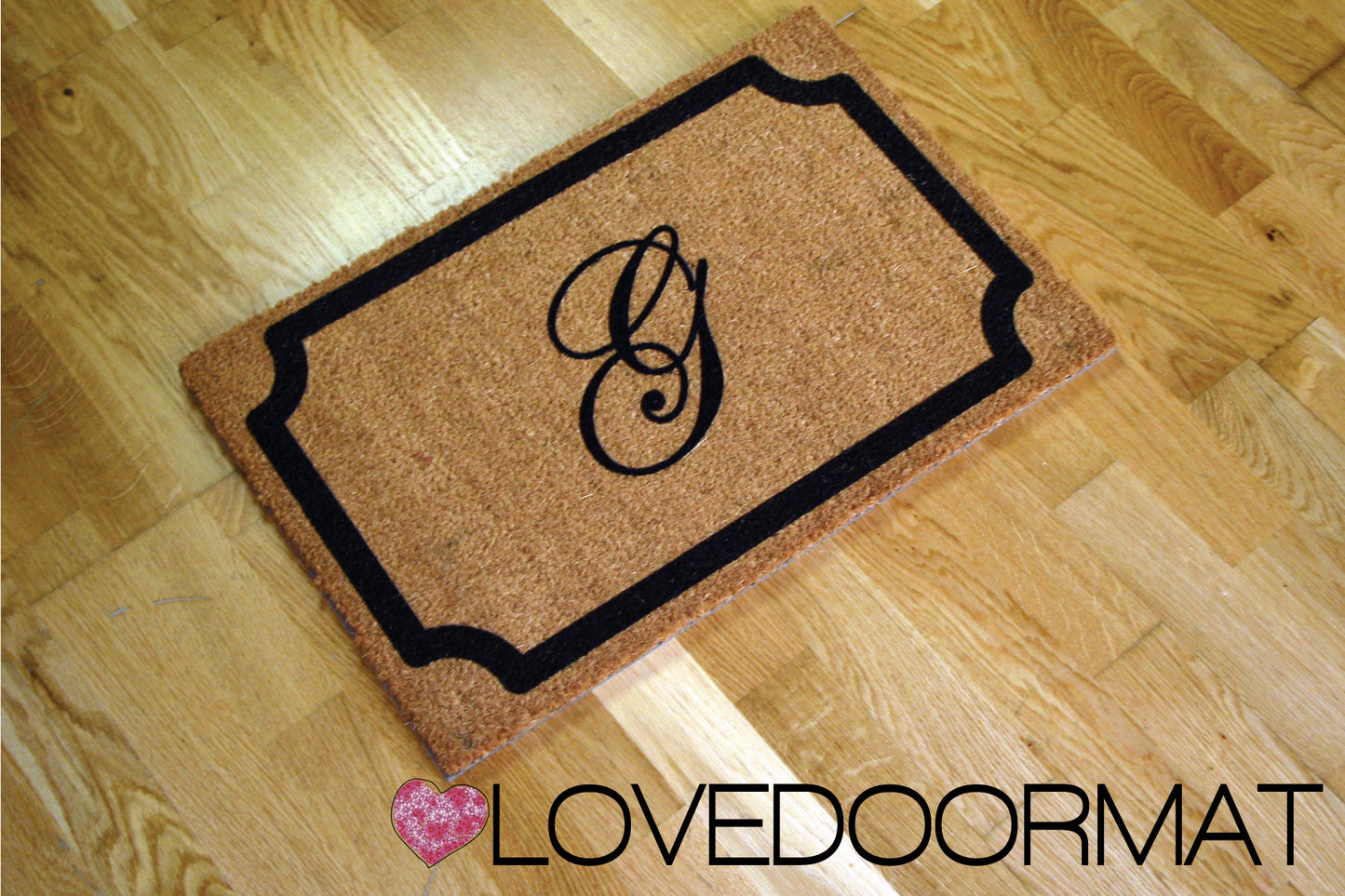 Zerbino Personalizzato – Cornice Class, Tuo Testo – LOVEDOORMAT in Cocco, Fondo in Gomma 100% BIO