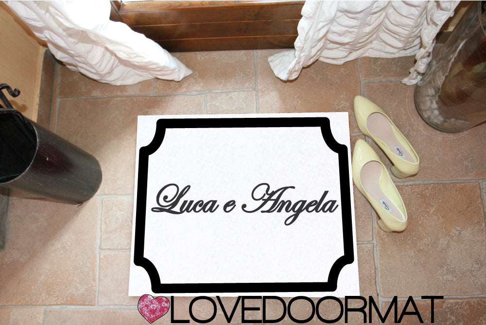 Tappeto Personalizzato – Cornice Class, Tuo Testo – LOVEDOORMAT in Feltro e Gomma