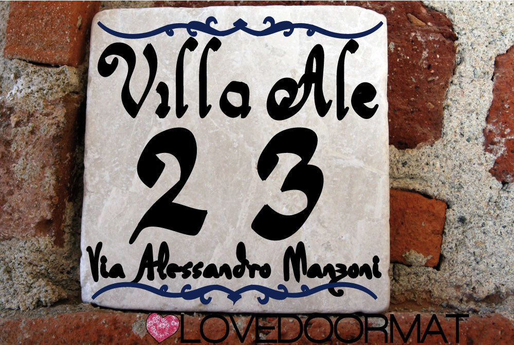 Formella Personalizzata – Graphìa – LOVEDOORMAT in Marmo 100% Naturale