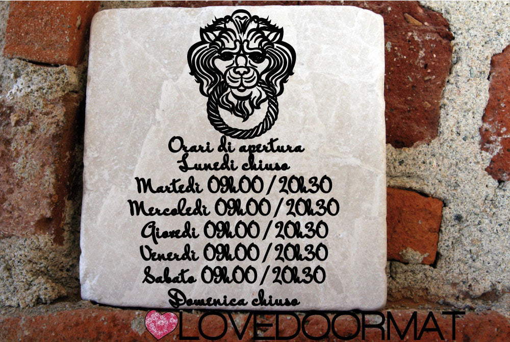 Formella Personalizzata – Leone – LOVEDOORMAT in Marmo 100% Naturale