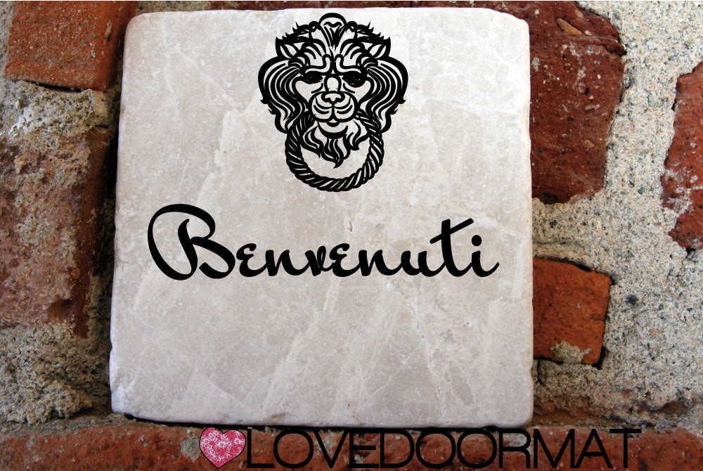 Formella Personalizzata – Leone – LOVEDOORMAT in Marmo 100% Naturale