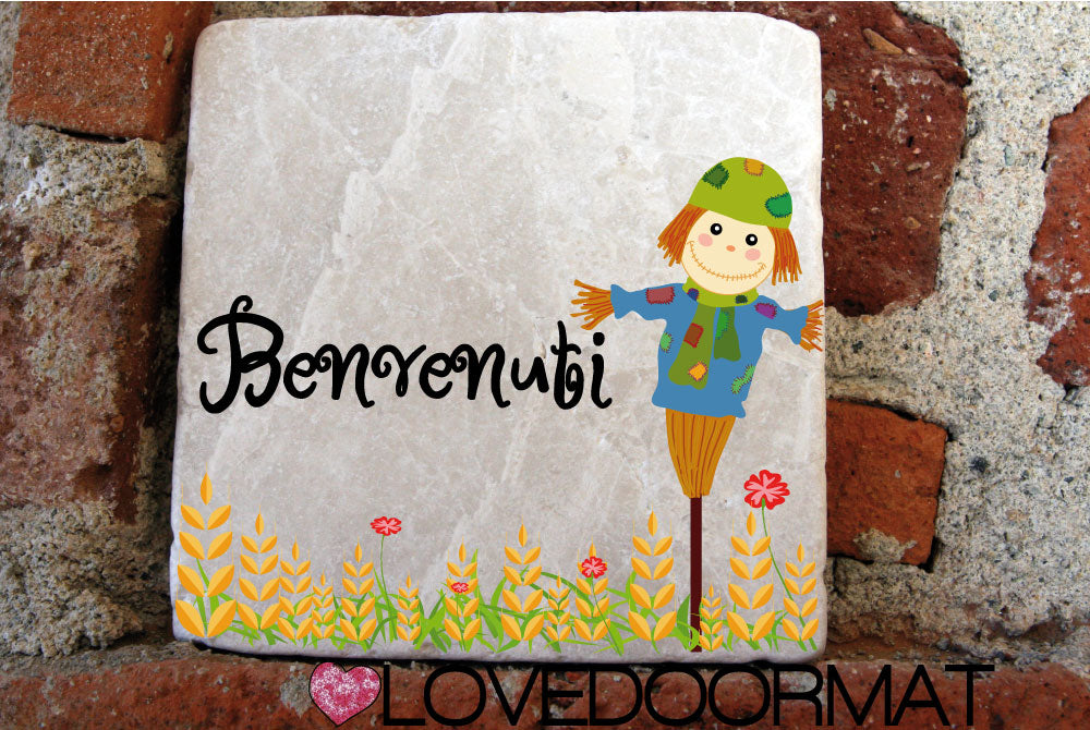 Formella Personalizzata – Spaventapasseri – LOVEDOORMAT in Marmo 100% Naturale