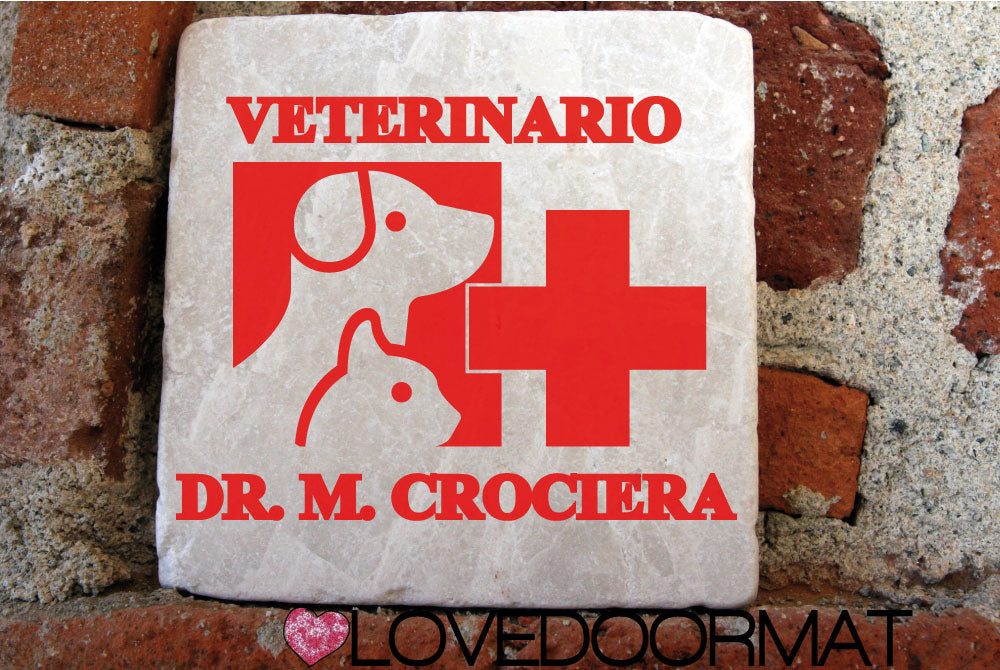 Formella Personalizzata – Studio Veterinario – LOVEDOORMAT in Marmo 100% Naturale