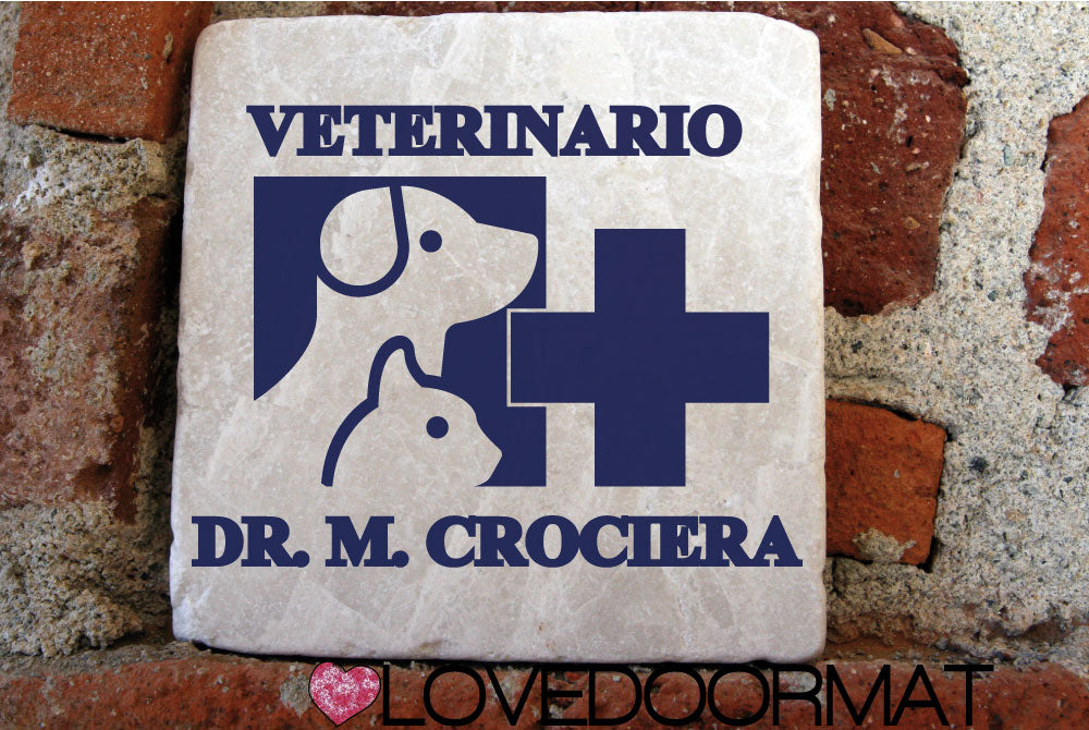 Formella Personalizzata – Studio Veterinario – LOVEDOORMAT in Marmo 100% Naturale