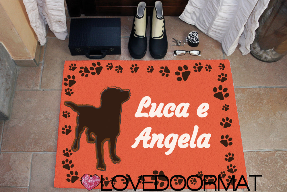 Zerbino Personalizzato – Tuo Cane, Tuo Testo – LOVEDOORMAT in Pvc, Fondo in Gomma