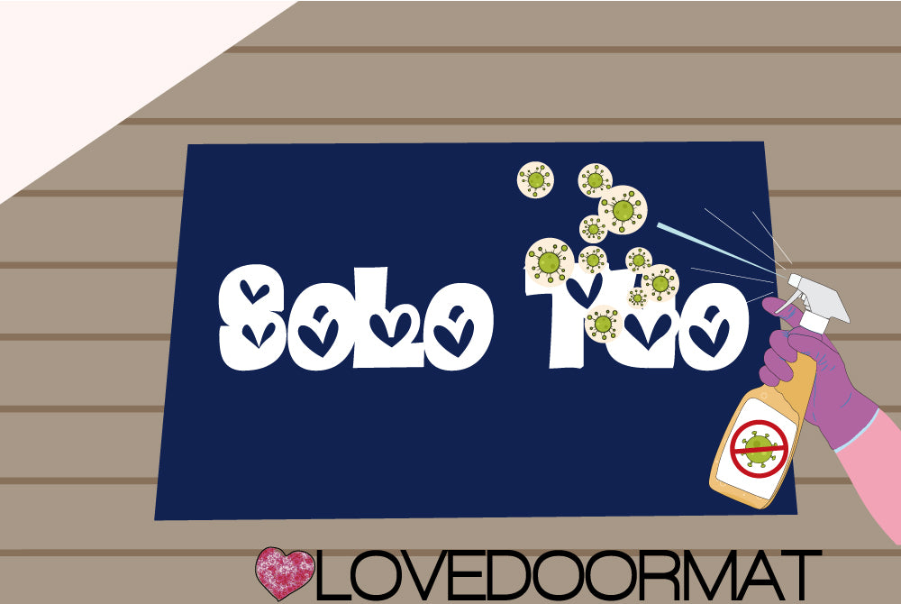 Tappeto Personalizzato LOVEDOORMAT in Feltro e Gomma con superficie trattabile @ntibatterica se spruzzato con disinfettante può uccidere il 99.9% dei batteri