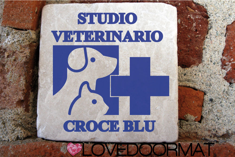 Formella Personalizzata – Studio Veterinario – LOVEDOORMAT in Marmo 100% Naturale