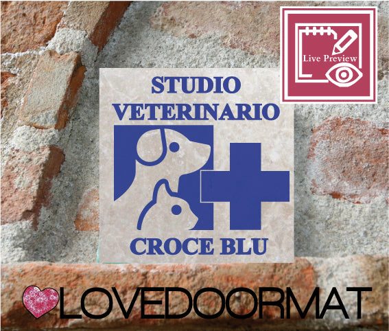 Formella Personalizzata – Studio Veterinario – LOVEDOORMAT in Marmo 100% Naturale