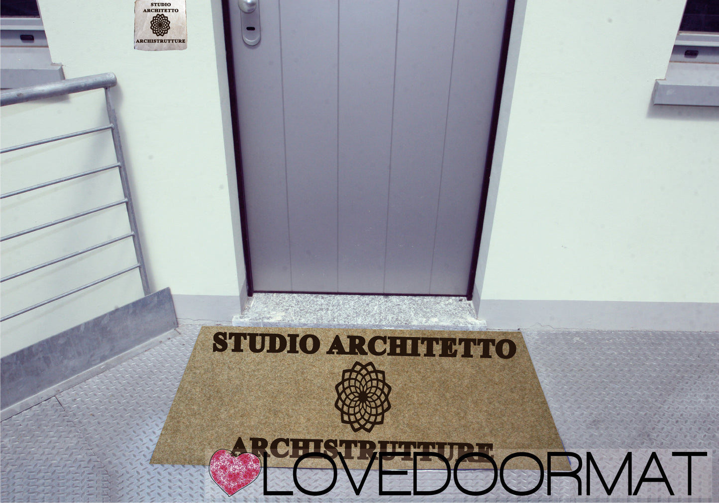 Zerbino Personalizzato – Studio Architetto – LOVEDOORMAT in PPL a Intarsio, Agugliato, Fondo in Gomma