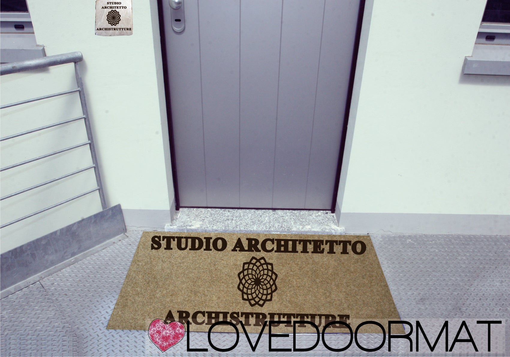 Zerbino Personalizzato – Studio Architetto – LOVEDOORMAT in PPL a Intarsio, Agugliato, Fondo in Gomma