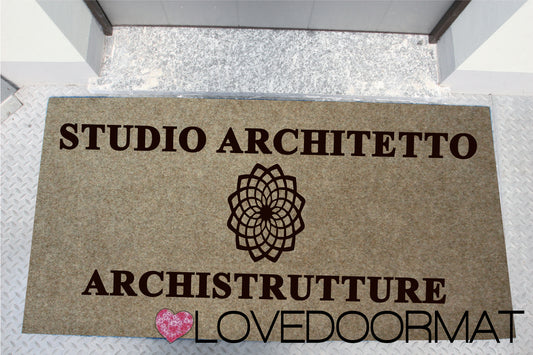 Zerbino Personalizzato – Studio Architetto – LOVEDOORMAT in PPL a Intarsio, Agugliato, Fondo in Gomma