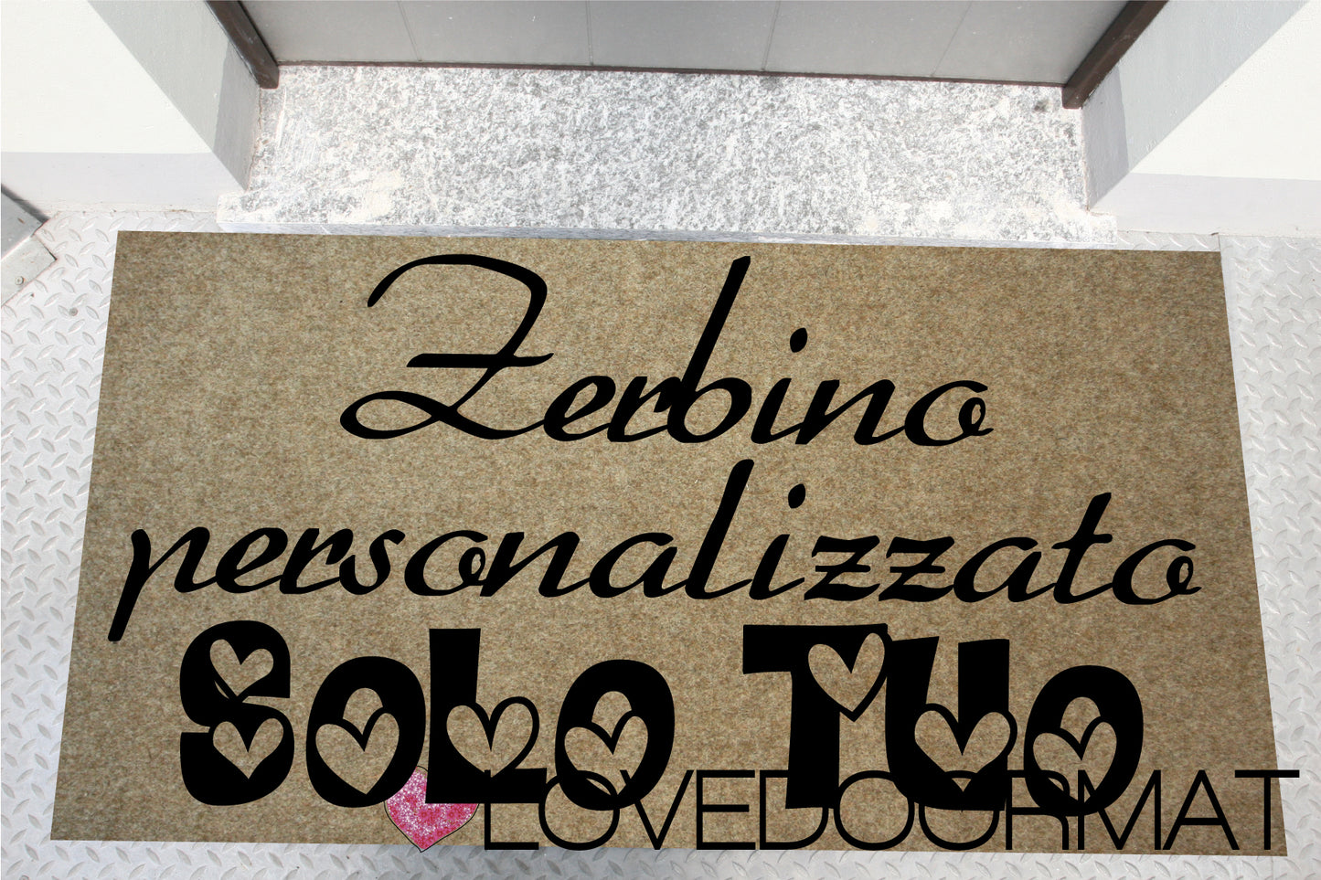 Zerbino Personalizzato – Solo Tuo – LOVEDOORMAT in PPL a Intarsio, Agugliato, Fondo in Gomma