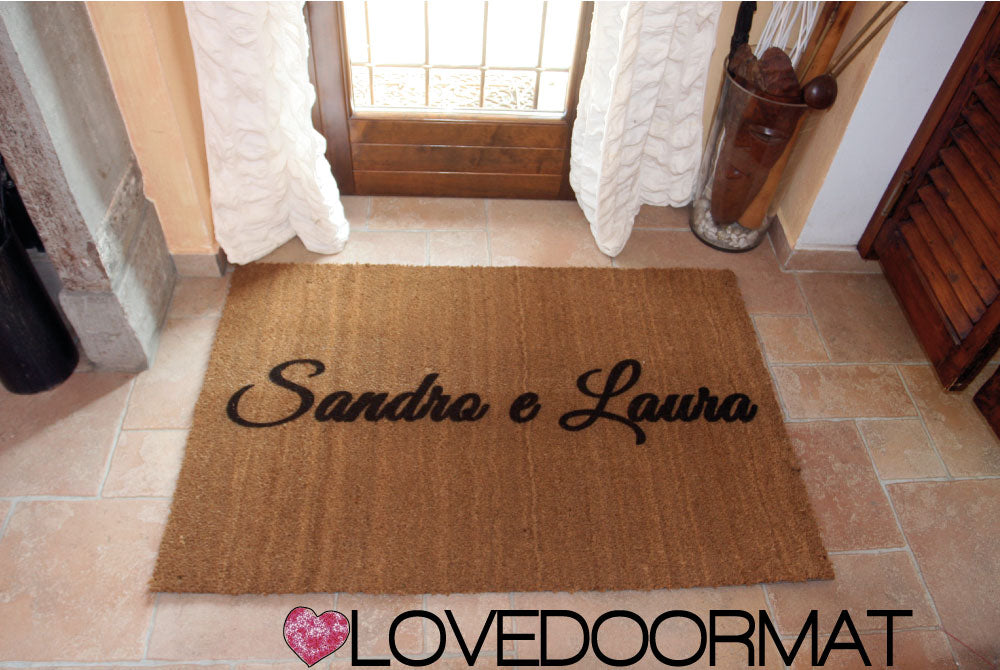 Zerbino Personalizzato – Noi Due, Tuo Testo – LOVEDOORMAT in Cocco, Fondo in Gomma 100% BIO