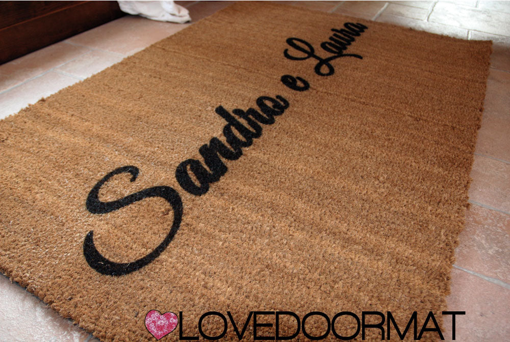 Zerbino Personalizzato – Noi Due, Tuo Testo – LOVEDOORMAT in Cocco, Fondo in Gomma 100% BIO