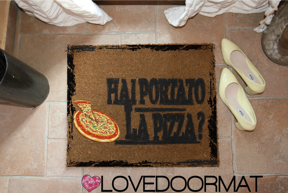 Zerbino Personalizzabile – Hai Portato la Pizza? – LOVEDOORMAT in Cocco, Fondo in Gomma 100% BIO